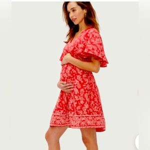 Hatch Collection The Grace Maternity Dress in Red Floral